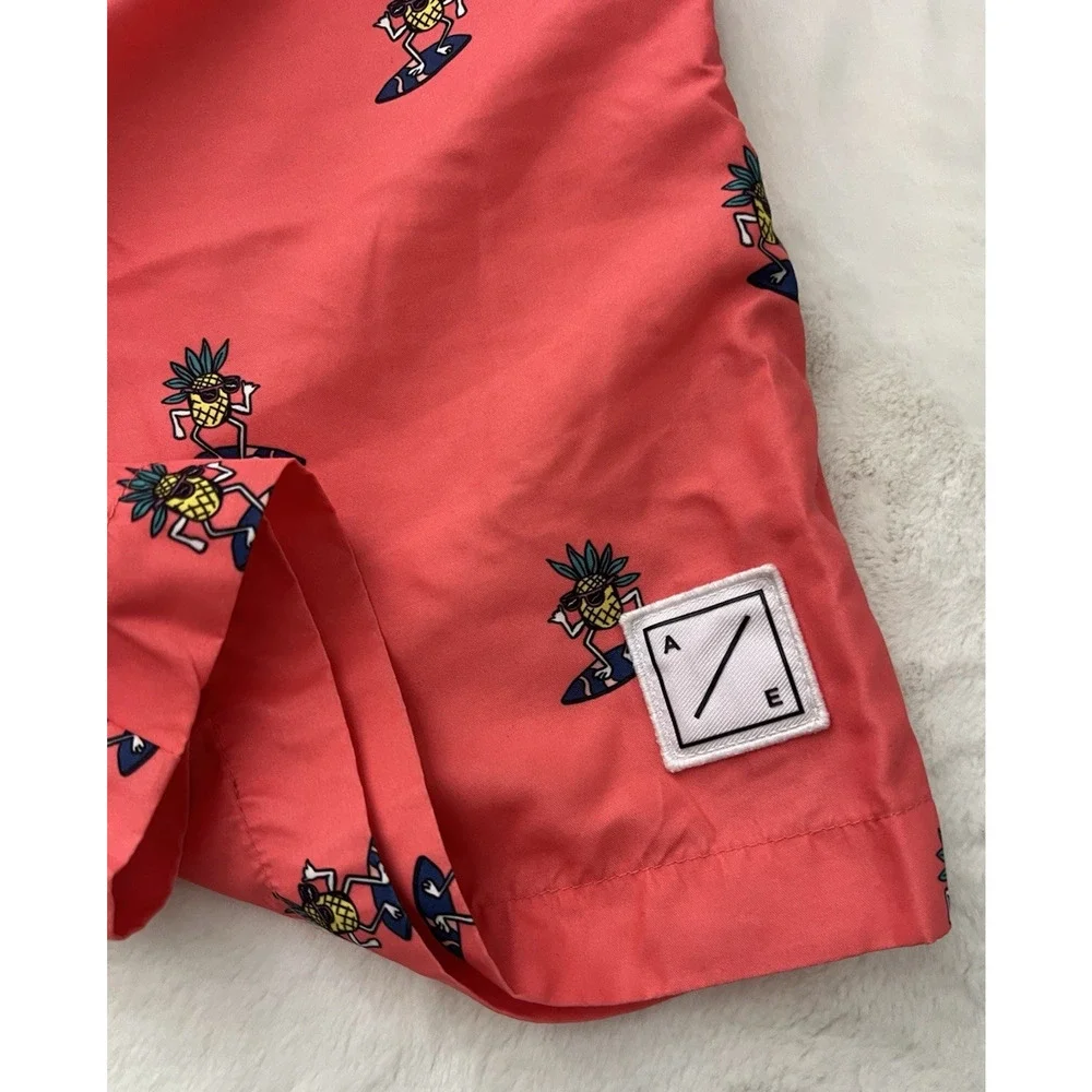 American Eagle Swim Trunks XL Pink Pineapple Surf Board Shorts Men